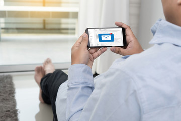 Mail Communication Connection message to mailing contacts phone Global Letters Concept