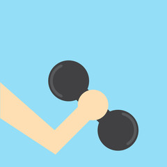 dumbbell in hand icon vector illustration.