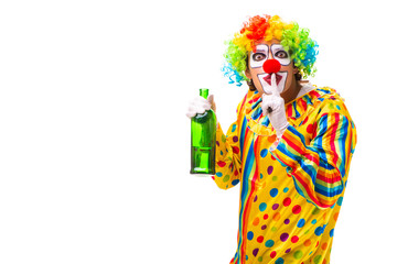 Male clown isolated on white 