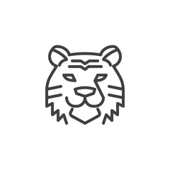 Tiger head line icon. linear style sign for mobile concept and web design. Wild cat outline vector icon. Symbol, logo illustration. Pixel perfect vector graphics