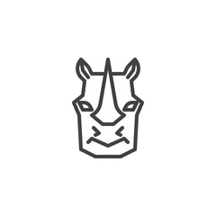 Rhino head line icon. linear style sign for mobile concept and web design. Rhinoceros animal outline vector icon. Wild animals symbol, logo illustration. Pixel perfect vector graphics