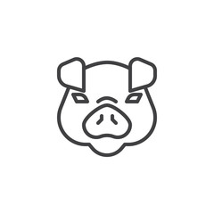 Pig head line icon. linear style sign for mobile concept and web design. Swine animal outline vector icon. Farm animals symbol, logo illustration. Pixel perfect vector graphics