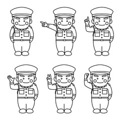 ポーズセット男性警備員