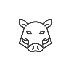 Boar head line icon. linear style sign for mobile concept and web design. hog outline vector icon. Symbol, logo illustration. Pixel perfect vector graphics