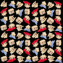 Fototapeta premium wooden houses collage