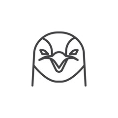 Penguin head line icon. linear style sign for mobile concept and web design. outline vector icon. Wild animals symbol, logo illustration. Pixel perfect vector graphics