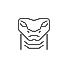 Viper snake head line icon. linear style sign for mobile concept and web design. Python snake animal outline vector icon. Symbol, logo illustration. Pixel perfect vector graphics