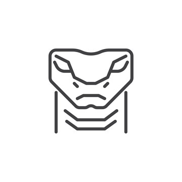Viper snake head line icon. linear style sign for mobile concept and web design. Python snake animal outline vector icon. Symbol, logo illustration. Pixel perfect vector graphics