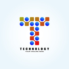 Technology icons template,vector design for tech industry companies, Connection, networking, illustration element