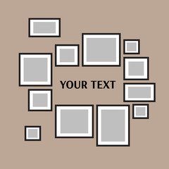 Collage twelve frames photos parts or picture.