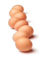 pile of eggs isolated on white background