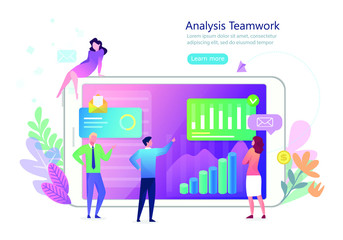  Landing page Data Analysis Process, people doing analysis on the board, can be used for landing pages, web, ui, banners, templates, backgrounds, flayer, posters.  Web page design templates for teamwo