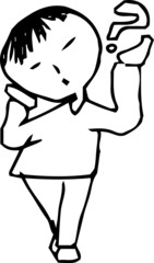 graffiti-style person illustration outline