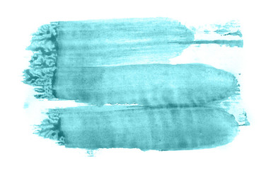 Abstract watercolor background hand-drawn on paper. Volumetric smoke elements. Blue-Green color. For design, web, card, text, decoration, surfaces.