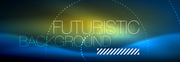 Glowing neon circle line dots, round line design, abstract style on black background. Neon abstract round circles Magic neon lights and glowing dots