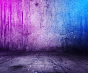 interior with neon lights