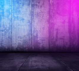 metallic interior with neon lights