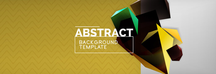 Dark 3d triangular low poly shapes abstract background