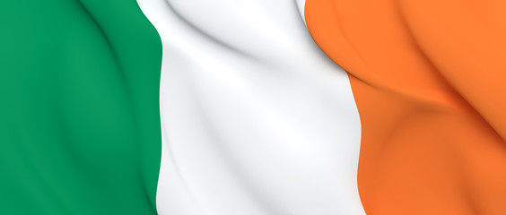 National Fabric Wave Close Up Flag of Ireland