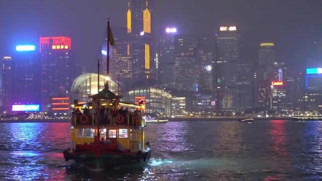 Symphony of light in Hong Kong cit at Victoria Harbor in HONG KONG