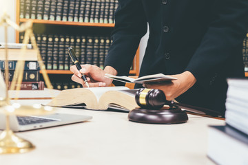 DeskJudge gavel with Justice lawyers