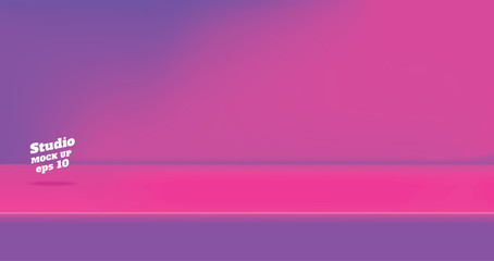 Vector,Empty vintage two tone pink and purple color studio table room background ,product display with copy space for display of content design.Banner for advertise product on website.