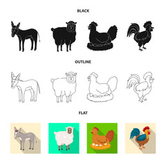 Vector design of breeding and kitchen  icon. Set of breeding and organic  vector icon for stock.