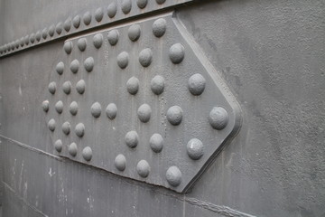 Amount of rivets in object in former iron and steel Works in Vítkovice, Ostrava, Czech republic
