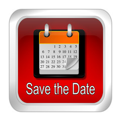 Save the Date Button - 3D illustration