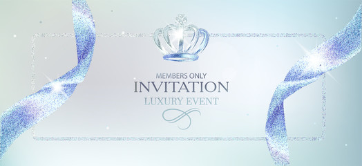 Elegant invitation light blue card. Vector illustration