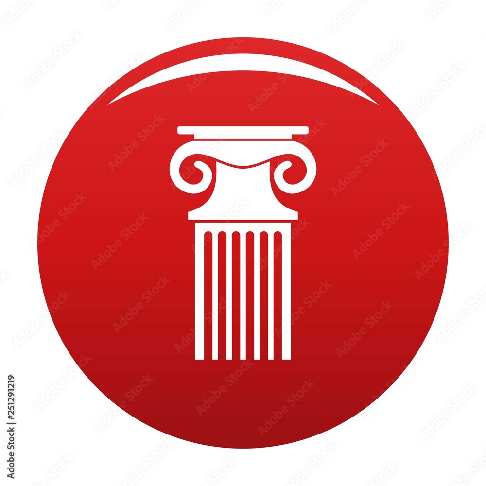 Poster decorative column icon. simple illustration of decorative column vector icon for any design red