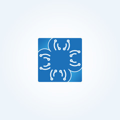 Technology icon template, vector logo for business corporate,illustration element