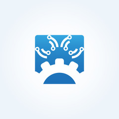 Fototapeta premium Technology icon template, vector logo for business corporate,illustration element