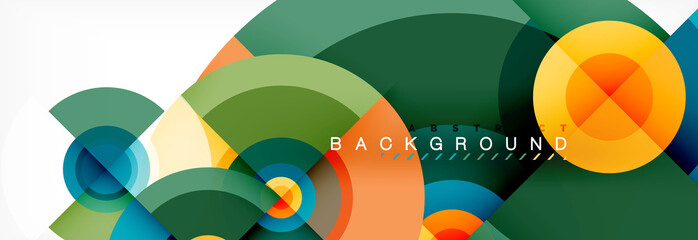 Fototapeta premium Circle abstract background with triangular shapes for modern design, cover, template, brochure, flyer.