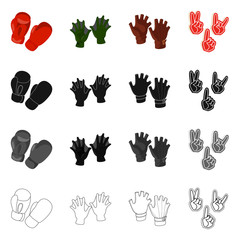 Vector illustration of silhouette and safety logo. Collection of silhouette and comfort stock vector illustration.