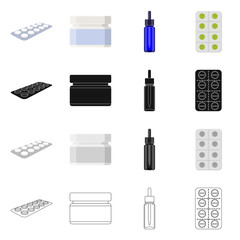 Vector design of retail and healthcare symbol. Collection of retail and wellness vector icon for stock.