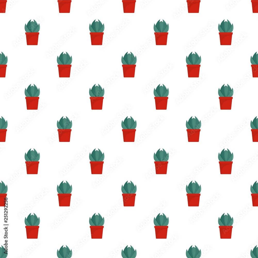 Poster house cactus pot pattern seamless vector repeat for any web design