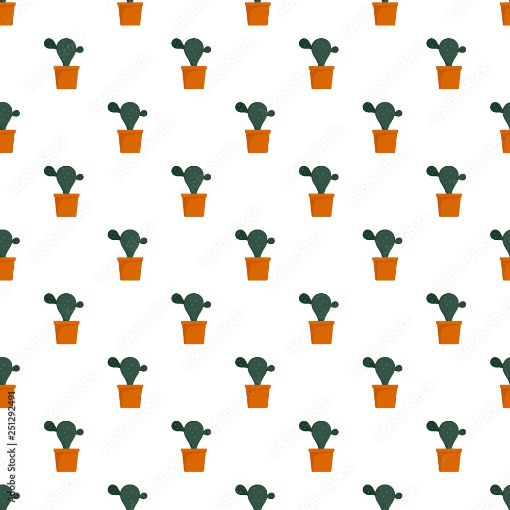 Poster natural cactus pot pattern seamless vector repeat for any web design