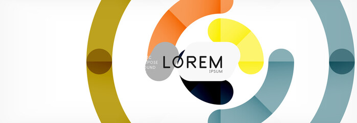 Vector outlined stroke circles composition