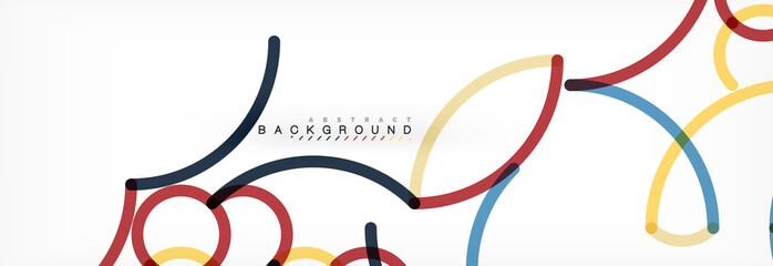 Curly lines abstract background, color overlapping linear texture