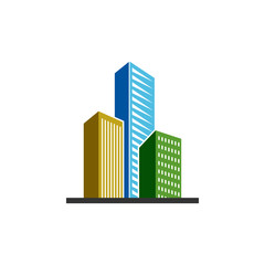 Fototapeta premium Building real estate icon design template vector isolated