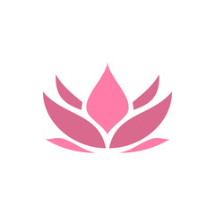 Pink lotus icon design template vector isolated