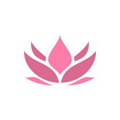 Obraz premium Pink lotus icon design template vector isolated