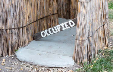 Drop toilet at campsite in Namibia