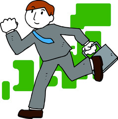 POP Illustration of a running businessman