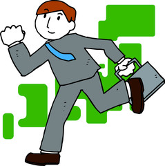 Fototapeta premium POP Illustration of a running businessman