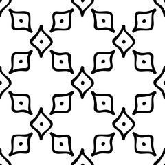 Black and White Seamless Ethnic Pattern. Tribal - 251295641