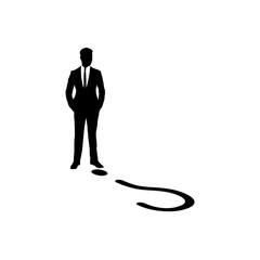 Fototapeta premium Businessman question idea, Businessman with question mark