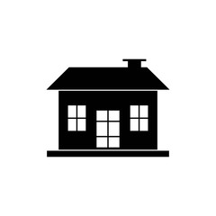 House monochrome icon EPS 10, in trendy flat style isolated on white background - vector
