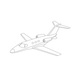 jet airliner, vector illustration ,lining draw,